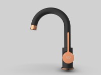 Смеситель для раковины GPD Gildo MTL165-S-R Черный Розовое золото