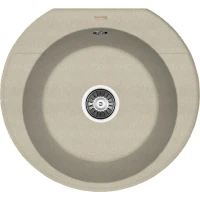 Кухонная мойка Florentina Эльба-555 20.145.C0555.104 Бежевая искусственный камень (литьевой мрамор) встраиваемый