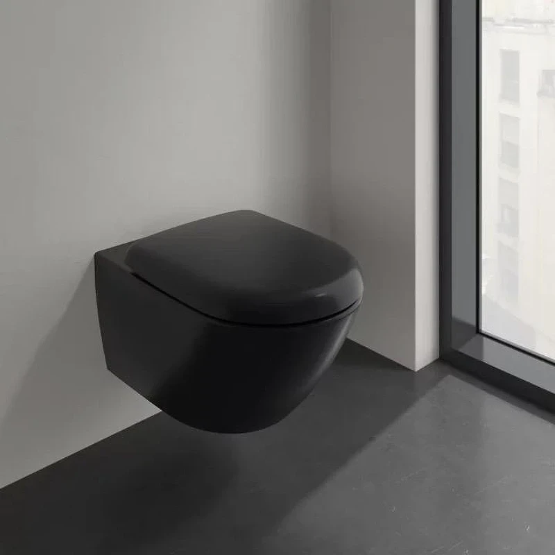 Унитаз Villeroy&Boch Antao 4674T0R7 подвесной цвет Pure Black без сиденья
