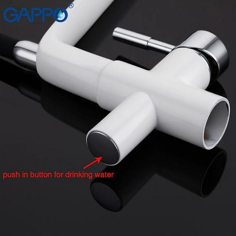 Смеситель для кухни Gappo G4398-9 Белый Черный латунь