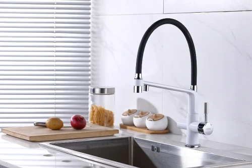 Смеситель для кухни Gappo G4398-9 Белый Черный латунь