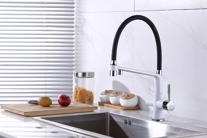 Смеситель для кухни Gappo G4398-9 Белый Черный латунь