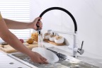 Смеситель для кухни Gappo G4398-9 Белый Черный латунь