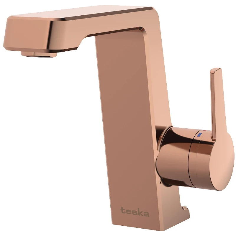 Смеситель для раковины Teska Thetis E5209 Розовое золото латунь
