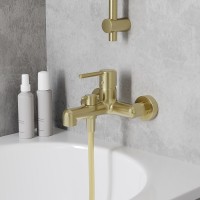 Смеситель для ванны Iddis Aiger AIGMG00i02WA Золото матовое латунь на стену