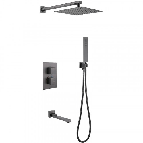 Душевая система Abber Daheim AF8250NG с термостатом Никель латунь встраиваемый