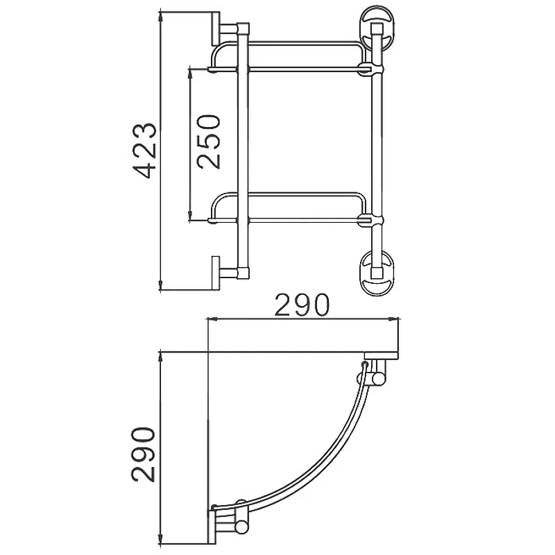 Стеклянная полка Frap F19 F1907-2 угловая Хром