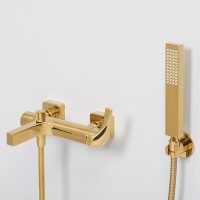 Смеситель для ванны WasserKRAFT Sauer 7101 Золото латунь на стену