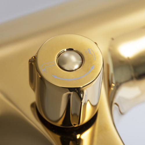 Смеситель для ванны WasserKRAFT Sauer 7101 Золото латунь на стену