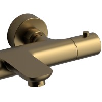 Смеситель для ванны Raiber Graceful RPG-008 с термостатом Золото матовое латунь на стену