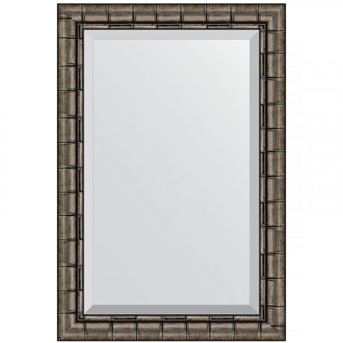 Зеркало Evoform Exclusive 93х63 BY 1176 с фацетом в багетной раме - Серебряный бамбук 73 мм стекло