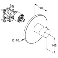 Смеситель для душа Kludi Bozz 386553976 Черный латунь встраиваемый