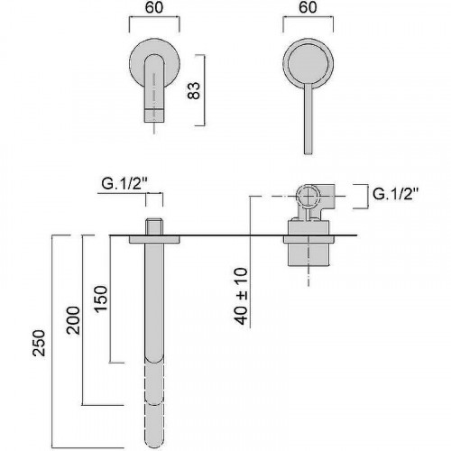 Смеситель для раковины Giulini Futuro F6520-20NKO Никель матовый