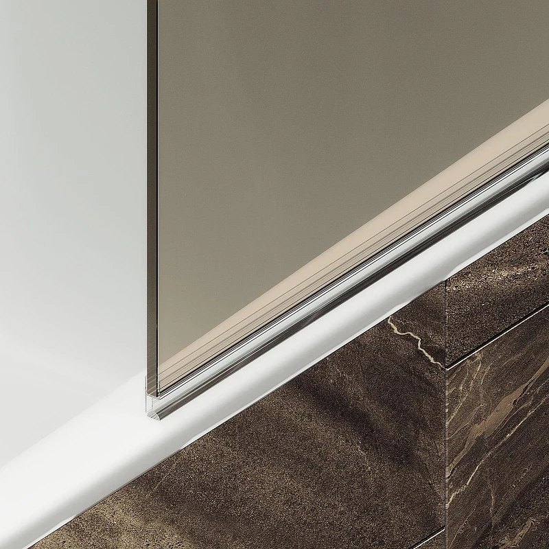 Шторка для ванны Maybah Glass MGV-646-4 405х1400 поворотная на петлях Хром глянцевый стекло бронзовое