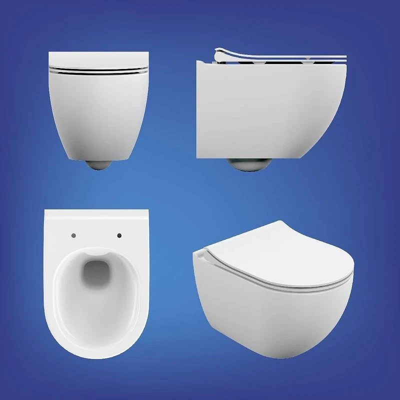 Унитаз с инсталляцией Cersanit Brasko Smart DPL EO Slim + Aqua 40 Smart M 69318 цвет Белый с сиденьем Микролифт и клавишей смыва цвет Хром глянцевый