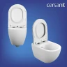 Унитаз с инсталляцией Cersanit Brasko Smart DPL EO Slim + Aqua 40 Smart M 69318 цвет Белый с сиденьем Микролифт и клавишей смыва цвет Хром глянцевый