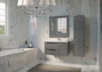 Тумба под раковину Bellezza Луиджи 100 4639217270423 подвесная Серая МДФ / ЛДСП