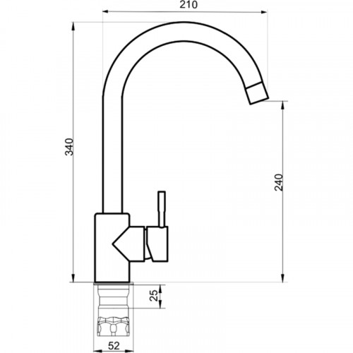 Смеситель для кухни Ростовская Мануфактура Сантехники SUS124GY-017F Серый