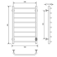 Электрический полотенцесушитель Comfysan Scola EC-8 80x50 017019 Хром