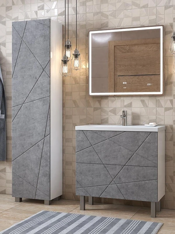 Шкаф пенал Vigo Geometry 45 pn.GEO.45 цвет Бетон