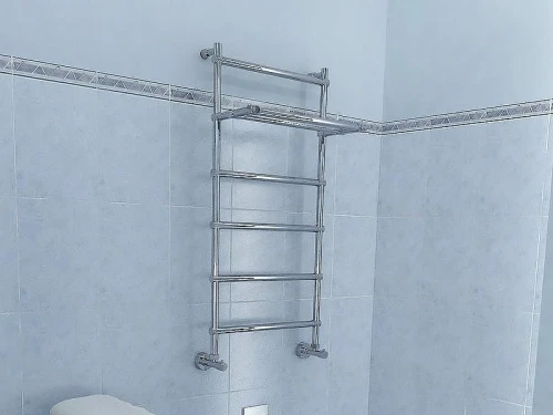 Водяной полотенцесушитель Margaroli Sole 442-6 4424706CRP с полкой Хром