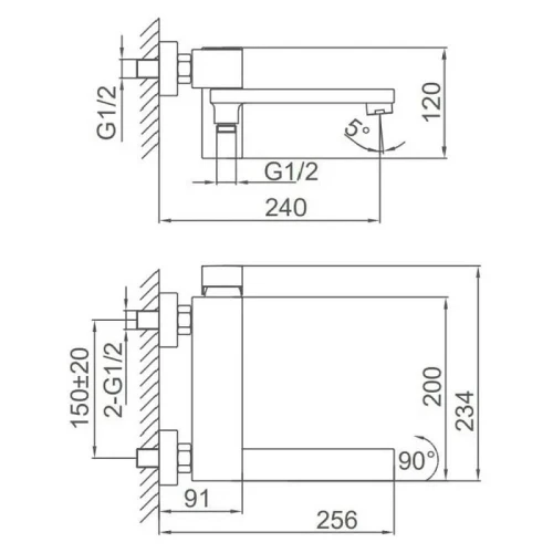 Смеситель для ванны Frap F3291-6 цвет Черный матовый