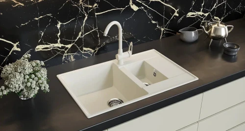 Кухонная мойка Ulgran Quartz Prima 780 1,5 K-05 Бетон искусственный камень (литьевой мрамор) встраиваемый