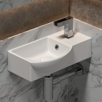 Раковина Ceramicanova Element 40 L CN6039L Белая фарфор подвесная