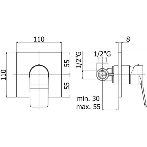Смеситель для душа Paffoni Tilt TI010NO/M цвет Черный матовый