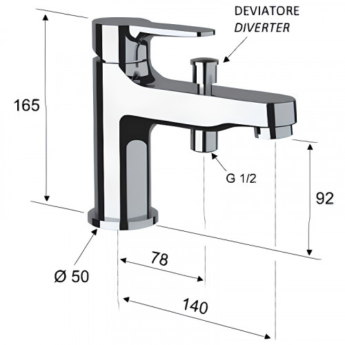 Смеситель на борт ванны Remer Musa M04VO Бронза латунь