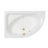 Акриловая ванна Whitecross Aquarella 170x110 L 0108.170110.100.RELAX.GL цвет Белый с гидромассажем форсунки Золото
