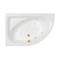 Акриловая ванна Whitecross Aquarella 170x110 L 0108.170110.100.RELAX.GL цвет Белый с гидромассажем форсунки Золото