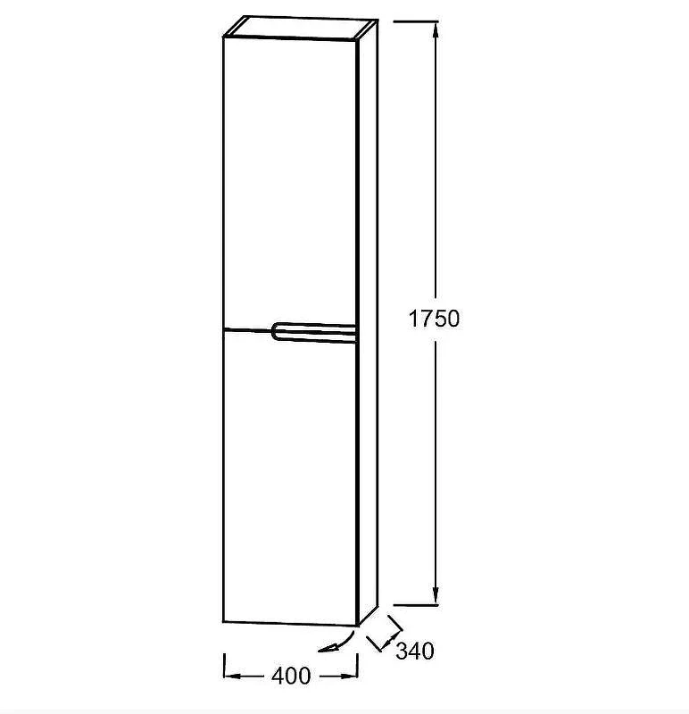 Шкаф пенал Jacob Delafon Nona 40 L EB1893LRU-G1A подвесной цвет Телесный глянцевый