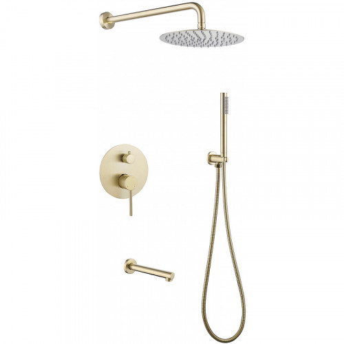 Душевая система Abber Emotion AF8817G Золото матовое латунь встраиваемый