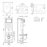 Унитаз с инсталляцией AM.PM Like AquaSpin 2.0 IS110101.801901 цвет Белый с сиденьем Микролифт и клавишей смыва цвет Белый глянцевый