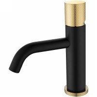 Смеситель для раковины Boheme Stick 121-BG.2 Черный Золото латунь