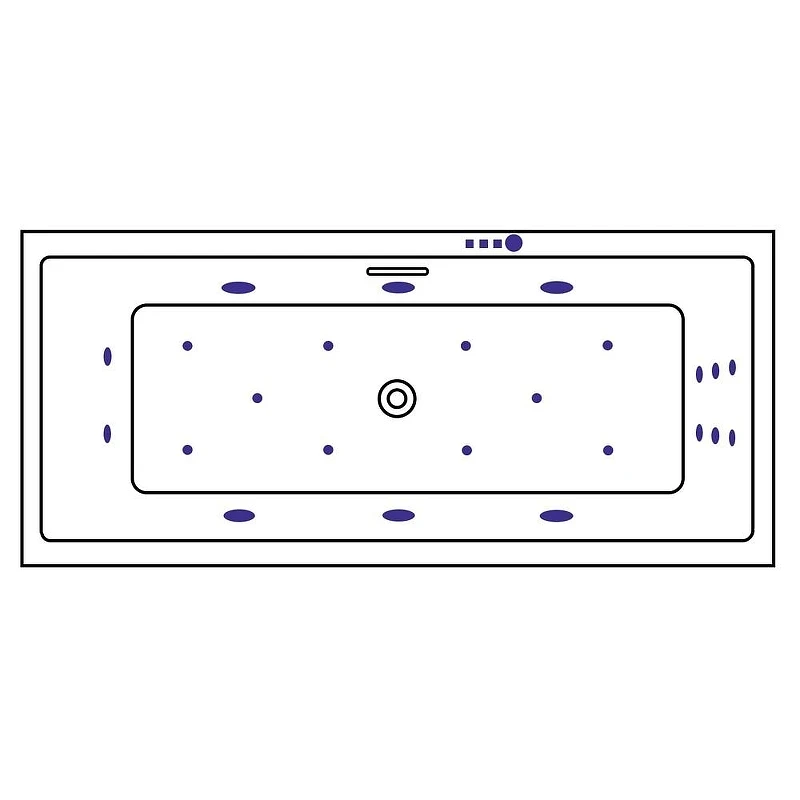 Акриловая ванна Excellent Heaven Slim 180x80 WAEX.HEV18S.ULTRA.CR цвет Белый с гидромассажем форсунки Хром