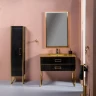Тумба под раковину Boheme Armadi Art Monaco 100 866-100-BG Черный глянец Золото МДФ / ЛДСП