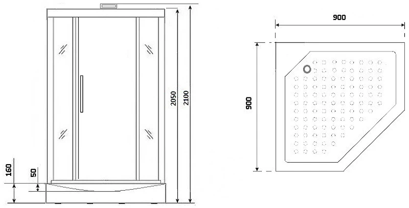 Душевая кабина Niagara Luxe NG-7799WBK 90x90 без гидромассажа