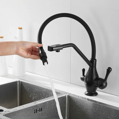 Смеситель для кухни Rose R858H цвет Черный