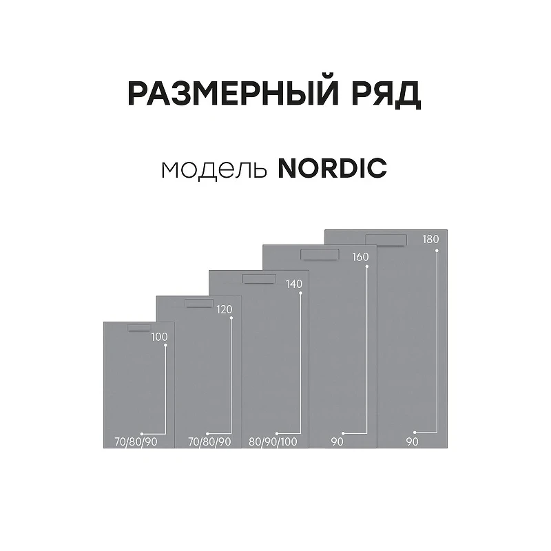 Душевой поддон из искусственного камня Starohome Nordic 160х90 20121541 цвет Серый матовый