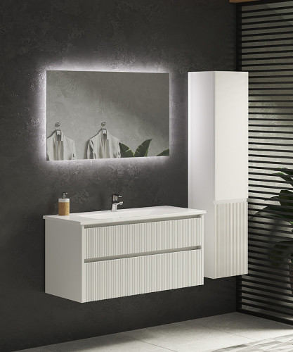 Тумба с раковиной SanVit Рольф 2 120 krolf2120 подвесная Белый глянец МДФ / ЛДСП