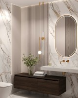 Раковина Boheme Armadi Art Flat 100 859-100-CLCT Белый мрамор искусственный камень (литьевой мрамор) подвесная