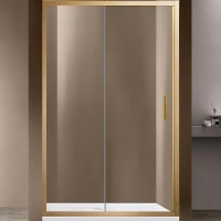 Душевая дверь Vincea Garda 140 VDS-1G140CLG профиль Брашированное золото стекло прозрачное