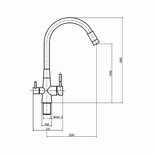 Смеситель для кухни Fashun A54029-12 цвет Сатин Серый