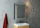 Зеркальный шкаф Континент Mirror Box black Led 60 МВК053 с подсветкой Черный МДФ / ЛДСП, стекло