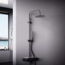 Душевая система Damixa Scandinavian Pure 936760300 с термостатом Черная матовая латунь на стену