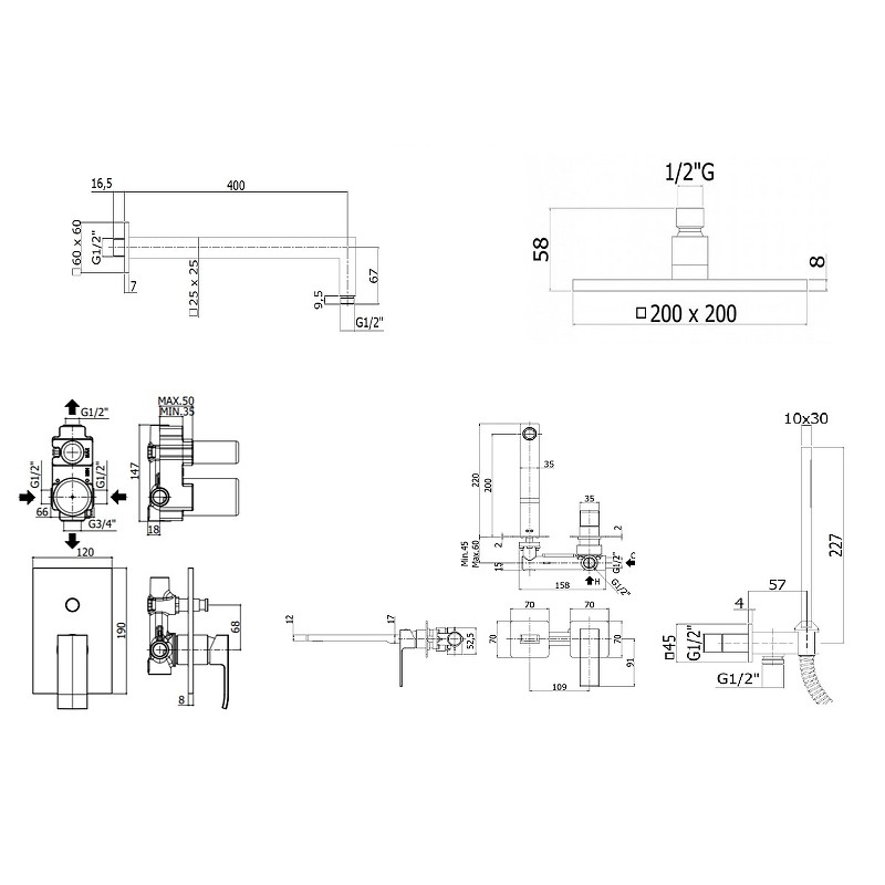Комплект смесителей Paffoni Elle KITEL015CR105 Хром латунь