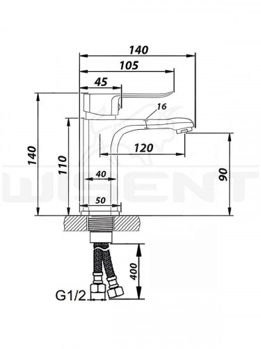 Смеситель для раковины Wisent W10234 цвет Хром