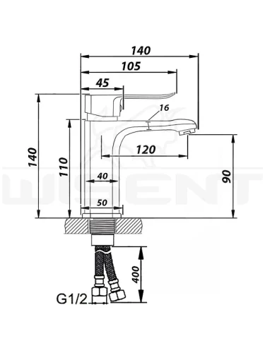 Смеситель для раковины Wisent W10234 цвет Хром